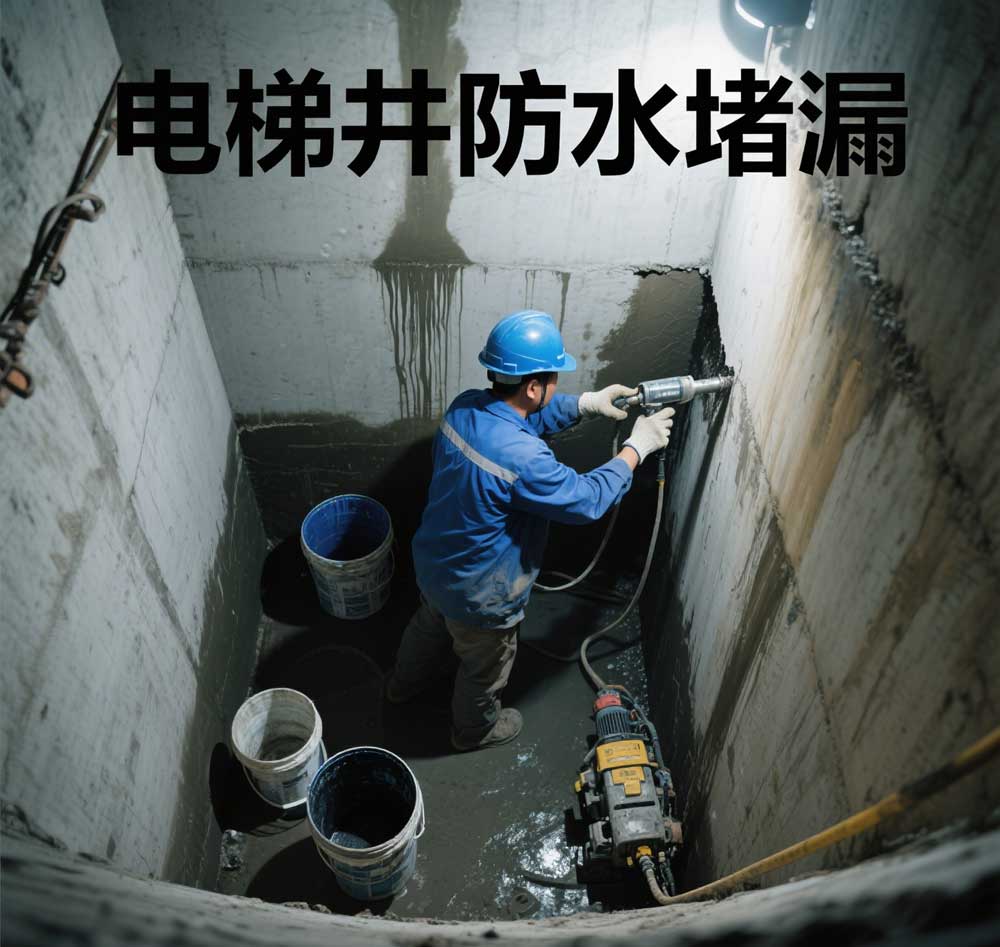 电梯井防水堵漏，龙岩专业电梯井漏水维修公司